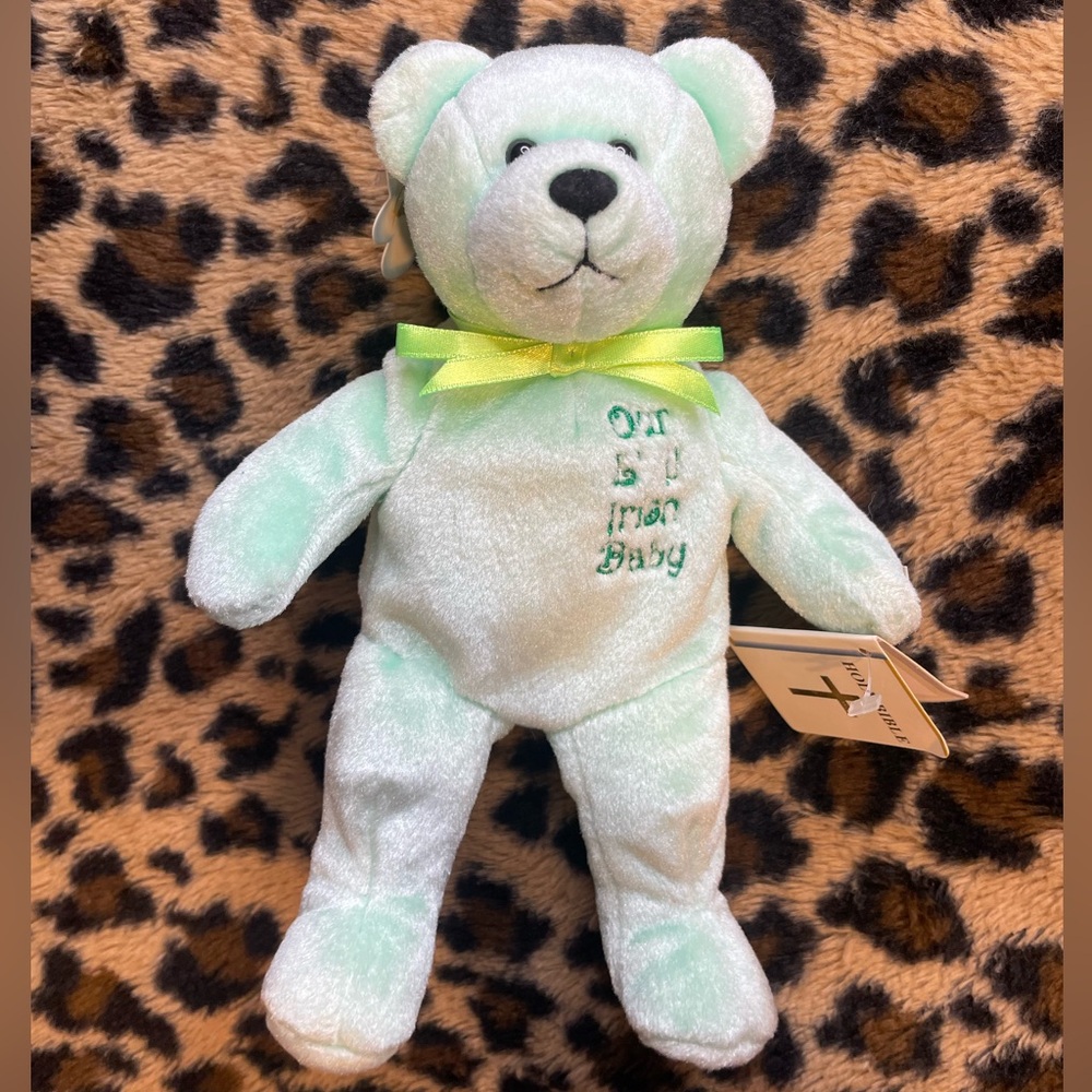 Holy bears by TY - Green Irish Baby Plush Bear